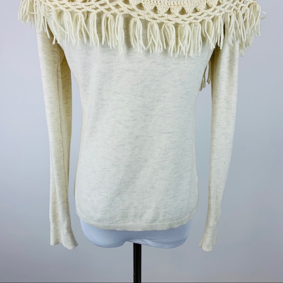 Angel of The North Fringed Cowl Neck Sweater Sz S - Picture 7 of 8